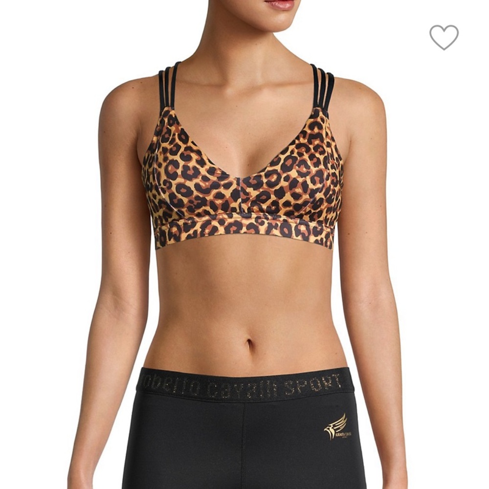 Cheetah-Print Multi-Strap Sports Bra
